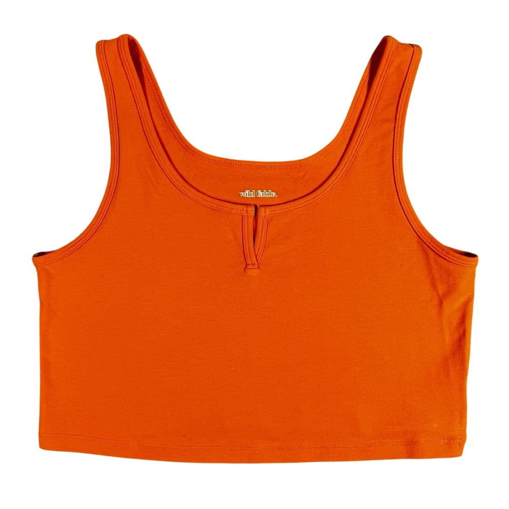 Scoop‎ Neck Keyhole Cropped Tank Top Size Large Bright Streetwear Core